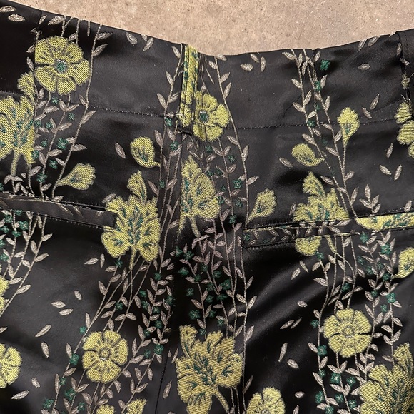 Scotch & Soda embroidered green floral jacquard pants, tailored cropped fit - Picture 4 of 4
